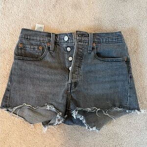 Levi’s Women's Distressed Black Denim Shorts